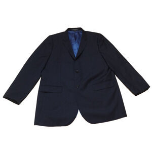 Indochino Men‎ 44L Blazer Wool Sport Coat Black Lined 2 Button